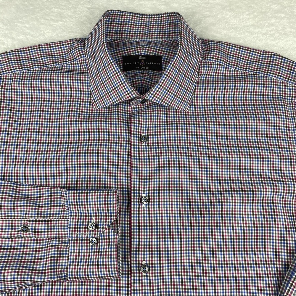 Robert Talbott Estate Shirt Mens XL Multicolor Checks Regular Fit